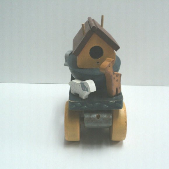 Noah's Ark Wooden Stool & Pull Toy 11 3/4" Wide - Picture 4 of 7